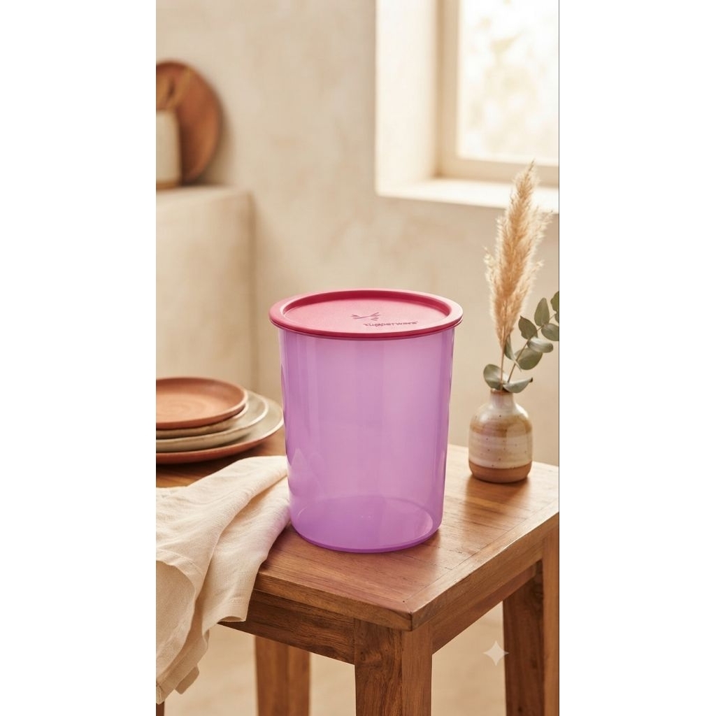 Tupperware One Touch Canister Purple Pink - 2L - toples one touch tupperware new @S