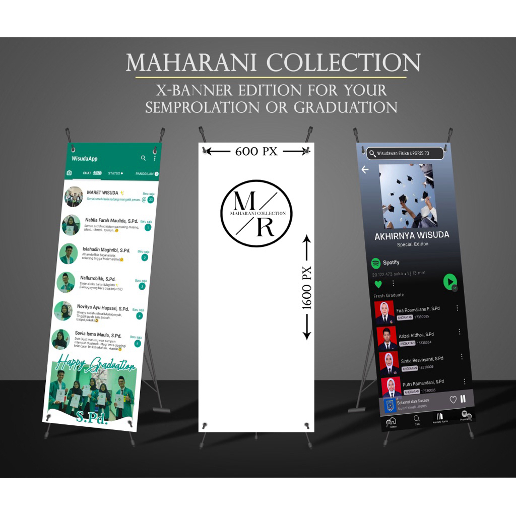 X Banner Wisuda Free Desain