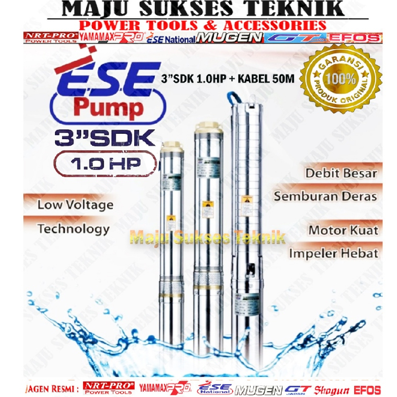 ESE National 3" SDK Pompa Celup Satelit 3 Inch 1.0Hp / 1.0 Hp Pompa Sible Submersible Pump 3Inch + K