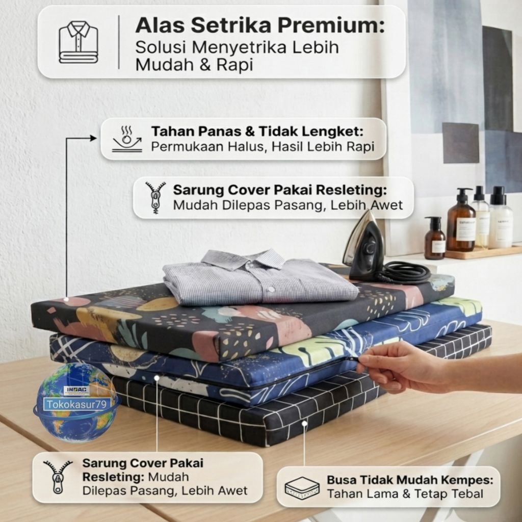 Alas setrika busa inoac(100x60x3).Alas setrika busa .Alas setrika inoac.Busa inoac.Matras.