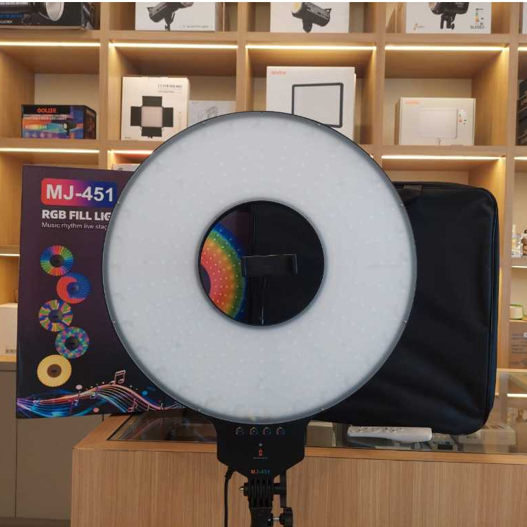 RING LIGHT LED GOLITE MJ-451 RGB LED Ferris Wheel Ring Light 45cm