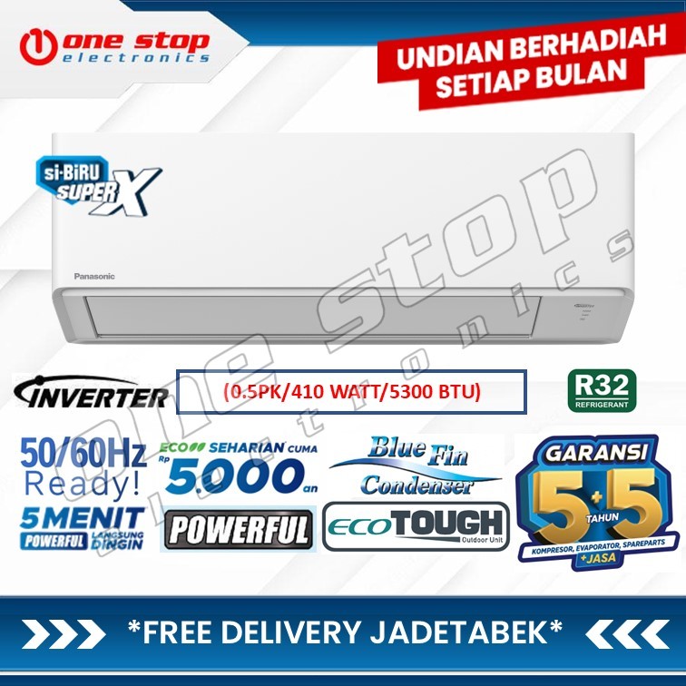PANASONIC CS-YU5BKJ AC Split Ecolite Standard Inverter Si-BiRu R32 0.5PK - CS/CU-YU5BKJ