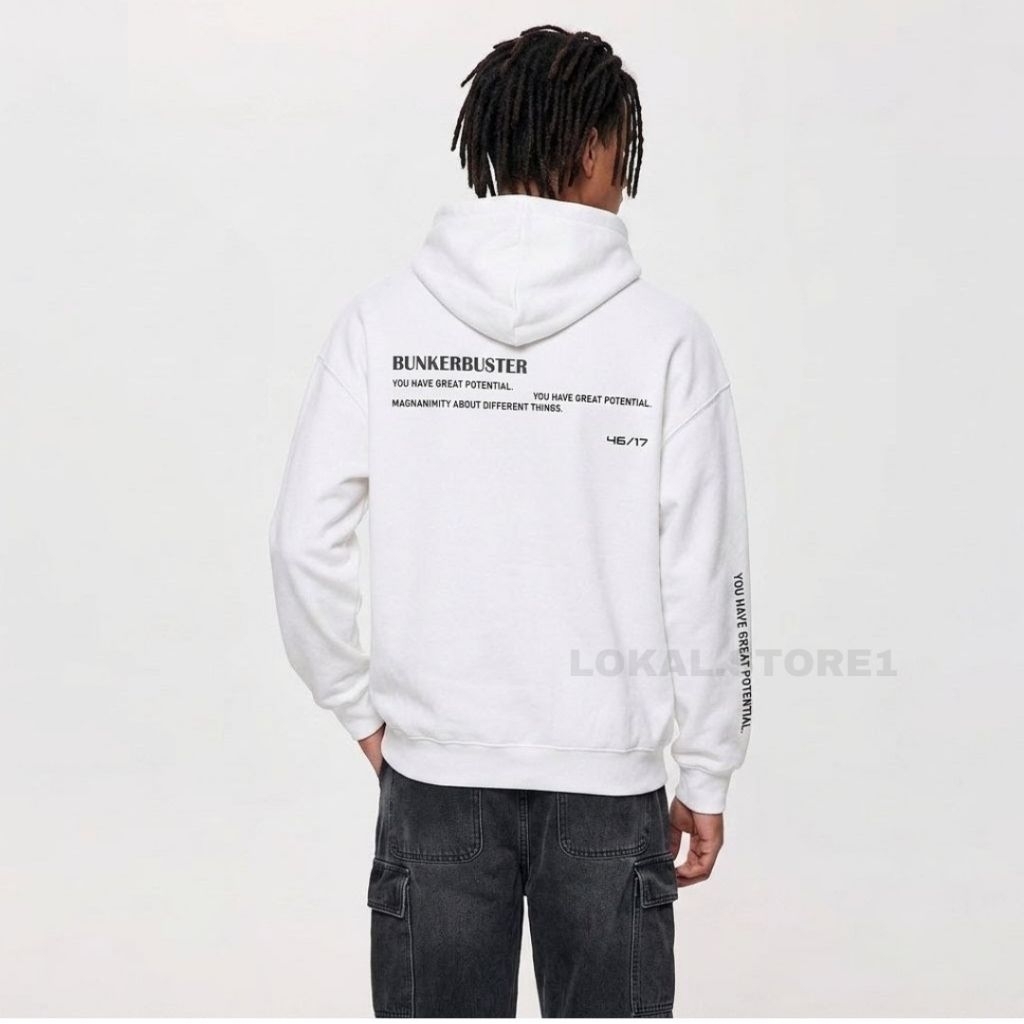 HOODIE WHITE BUNKER BUSTER BKBT