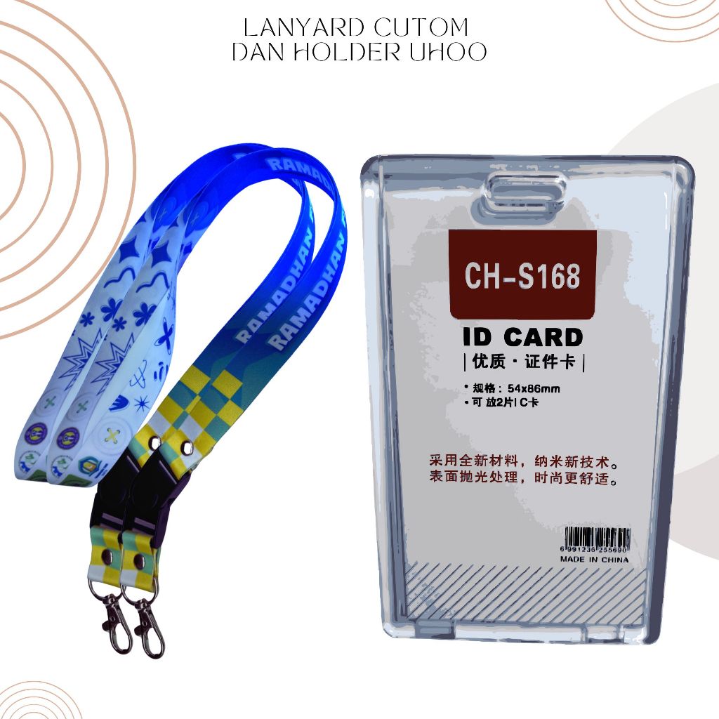 CETAK Lanyard Custom + Holder Akrilik Uhoo dan bisa satuan
