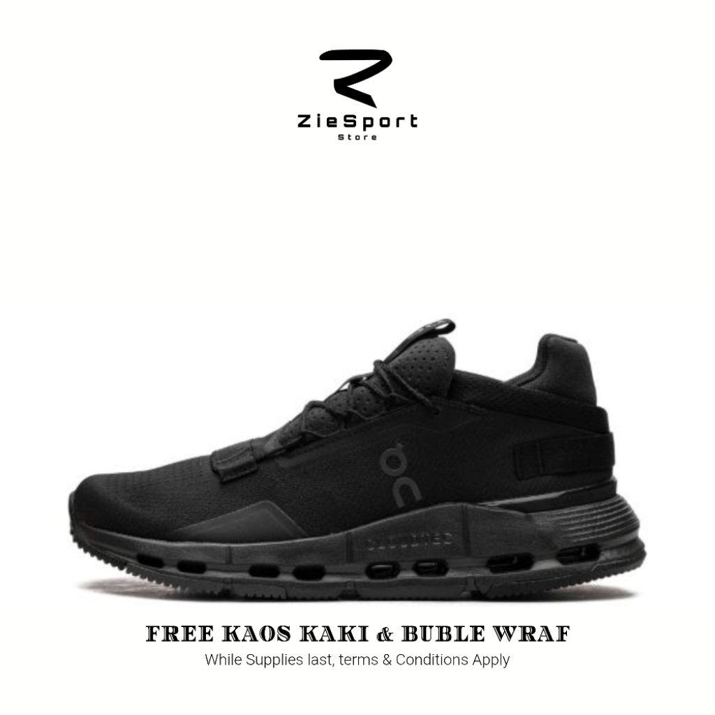 Sepatu On Running Cloudnova "Triple Black"