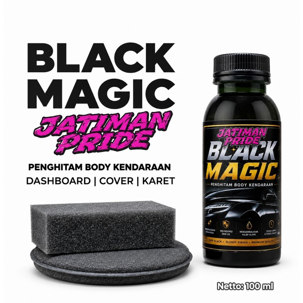 Jatiman Pride Black Magic Penghitam Body Kendaraan Dashboard Cover Karet 100 ml
