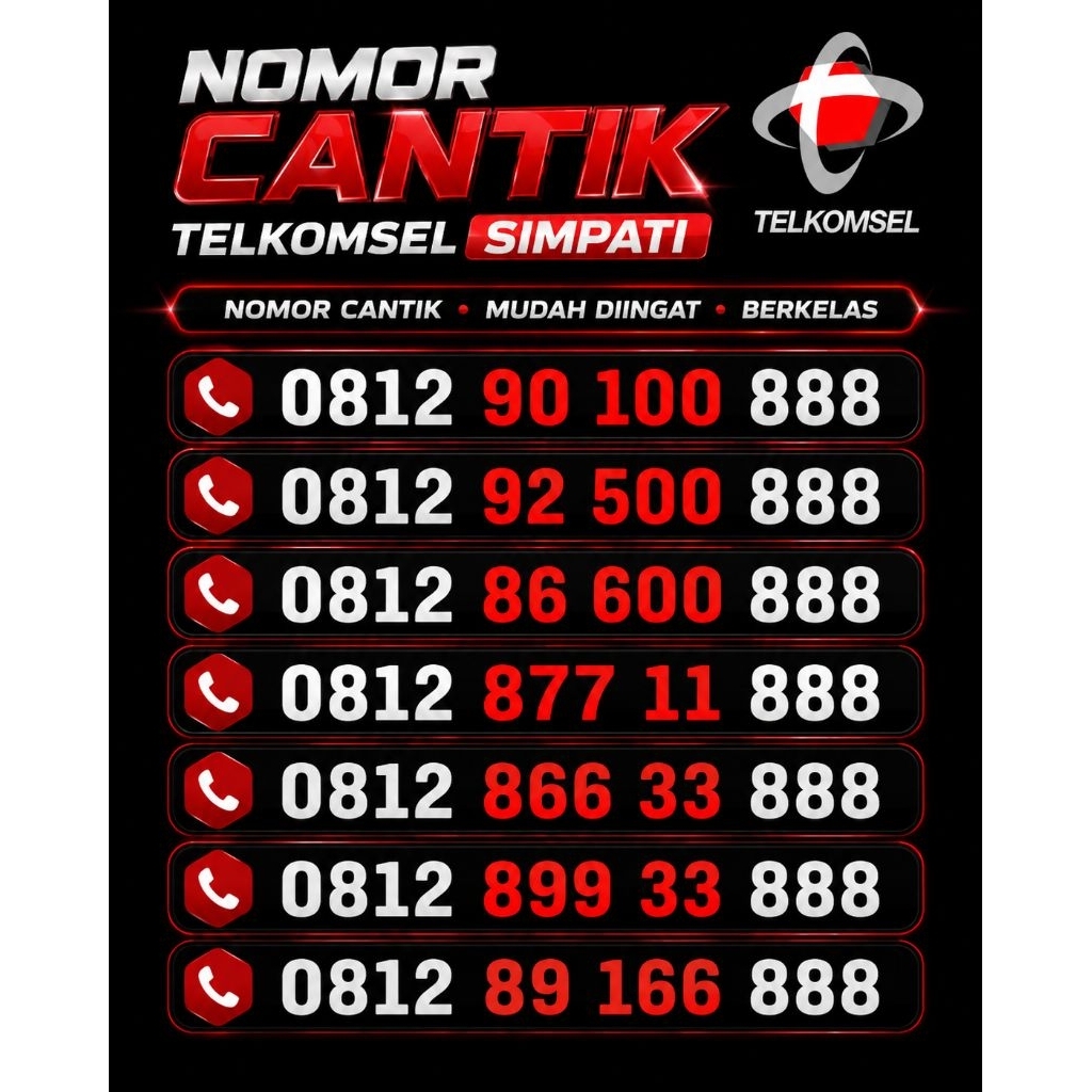 Kartu perdana nomor cantik telkomsel simpati | 100 888 500 888 600 888 11 888 33 888 166 888