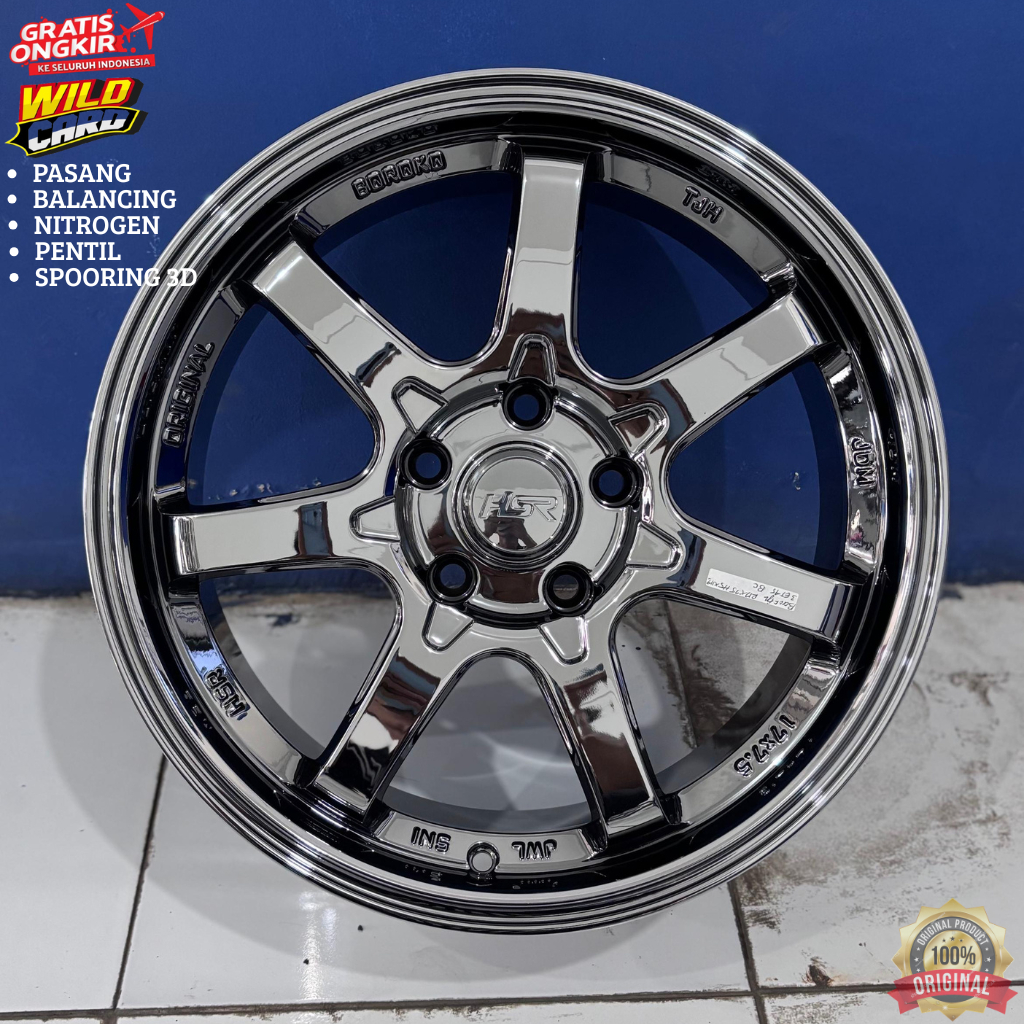 Pelek TE37 Black Chrome Ring 18 Original HSR Wheel Type BOROKO TJH R18 Pnp Hrv, Innova, Xpander, Rus