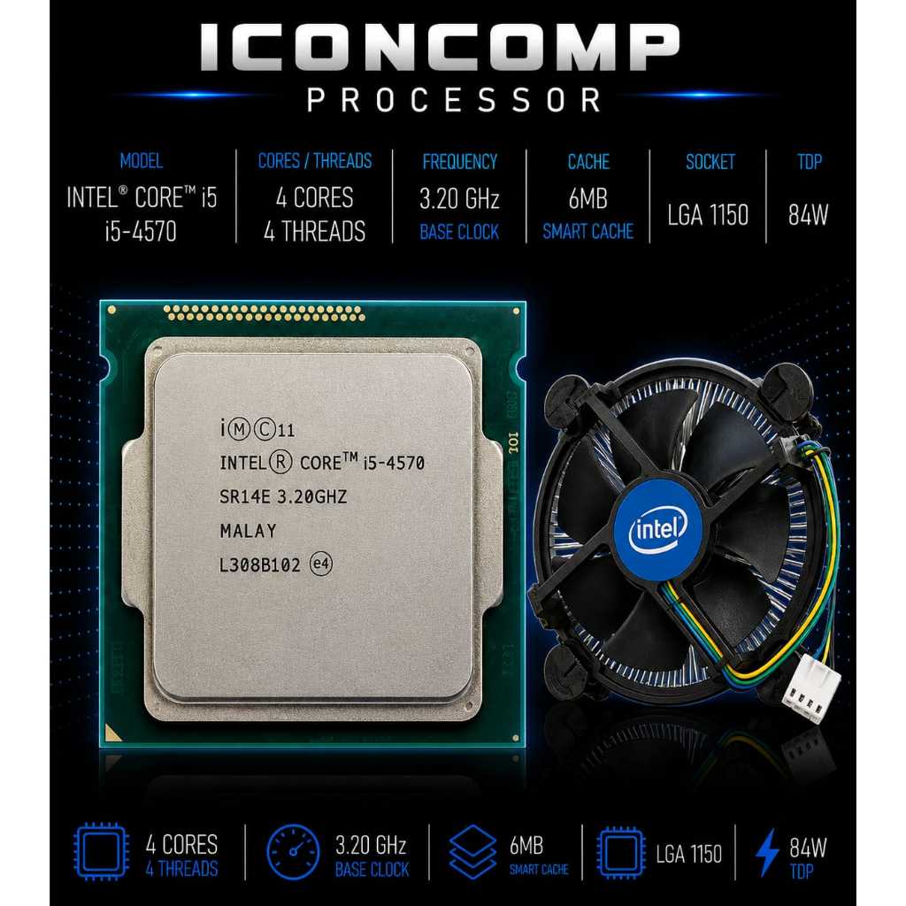 PROCESSOR INTEL CORE I5 4570 TRAY + FAN INTEL 1150