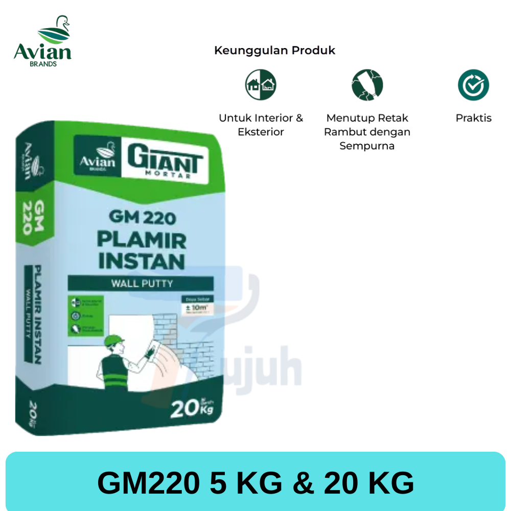 Plamir Instan Giant Mortar 220 Plamir Instan 20 KG || GM220 20 KG