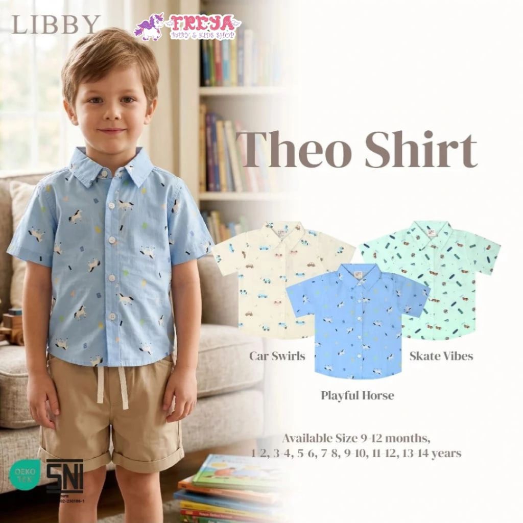 Libby - Theo Shirt Print | Kemeja Motif Anak