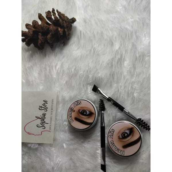 Henna Alis Halal Kuas Hitam Coklat Tahan Lama / Hena Alis Halal Waterproof