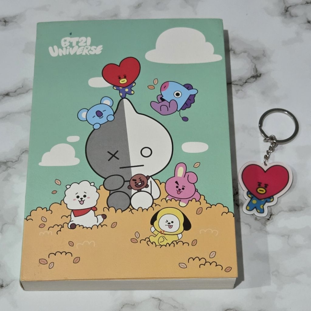 BT21 Universe BTS Cute Notebook with Tata Keychain (Preloved Unused)