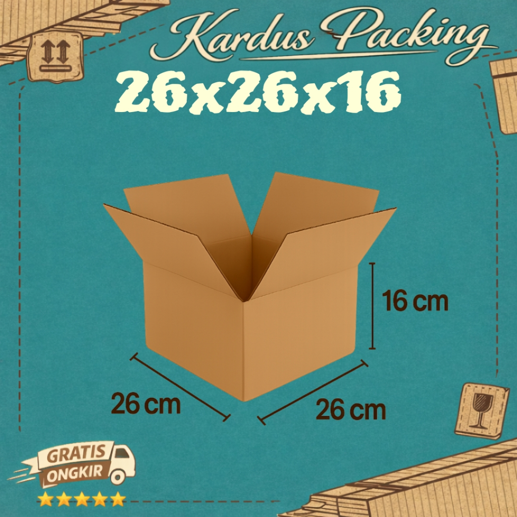 Kardus Polos UK 26x26x16 Karton Box Polos Kardus Packing Dus Kecil Dus Besar Karton Box Packing