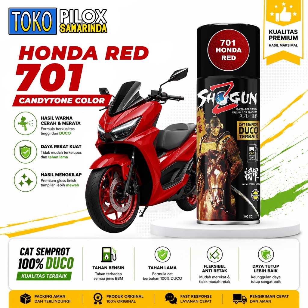 Cat Semprot Pilox Merah Red Candy Tone - Shogun Z Duco Honda Red 701