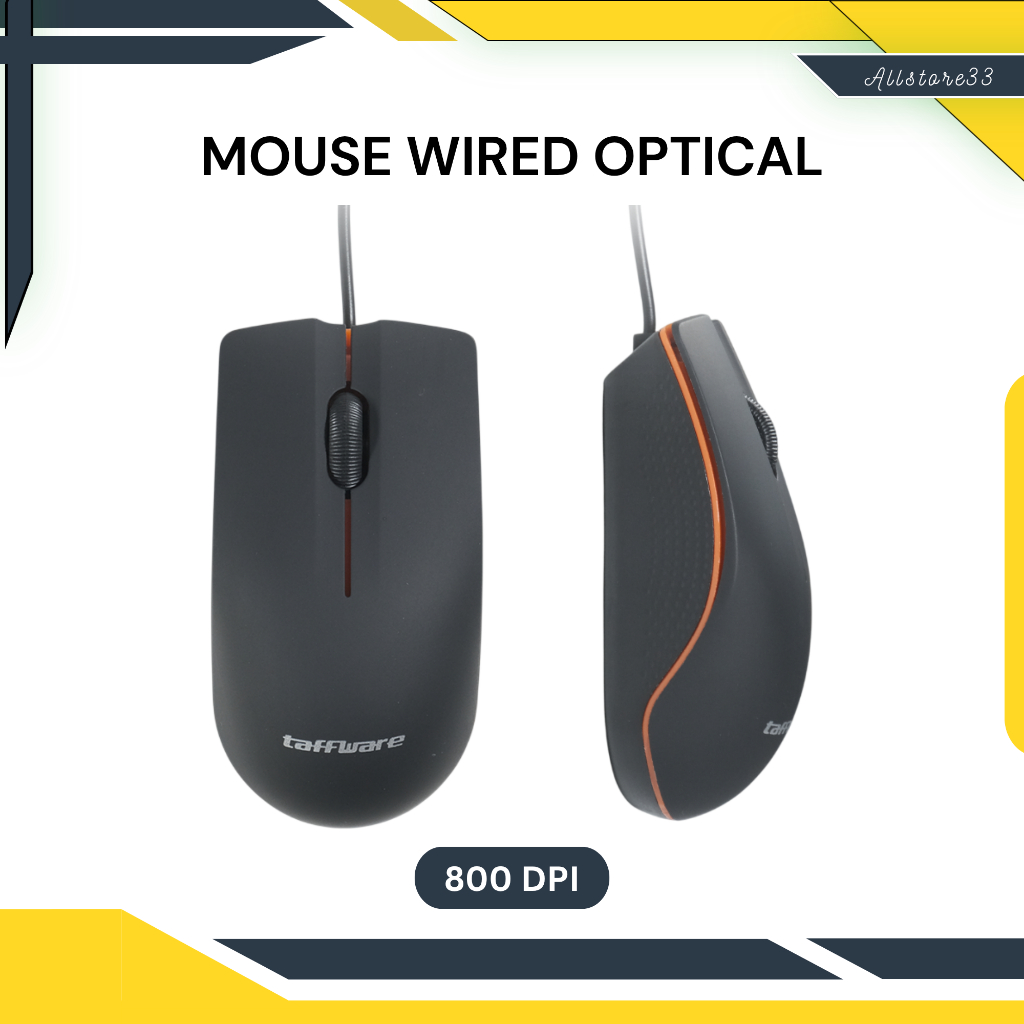 Taffware Mouse Komputer Laptop Kabel USB 800DPI Mouse Gaming Kantor Mouse  Bagus Unik Murah