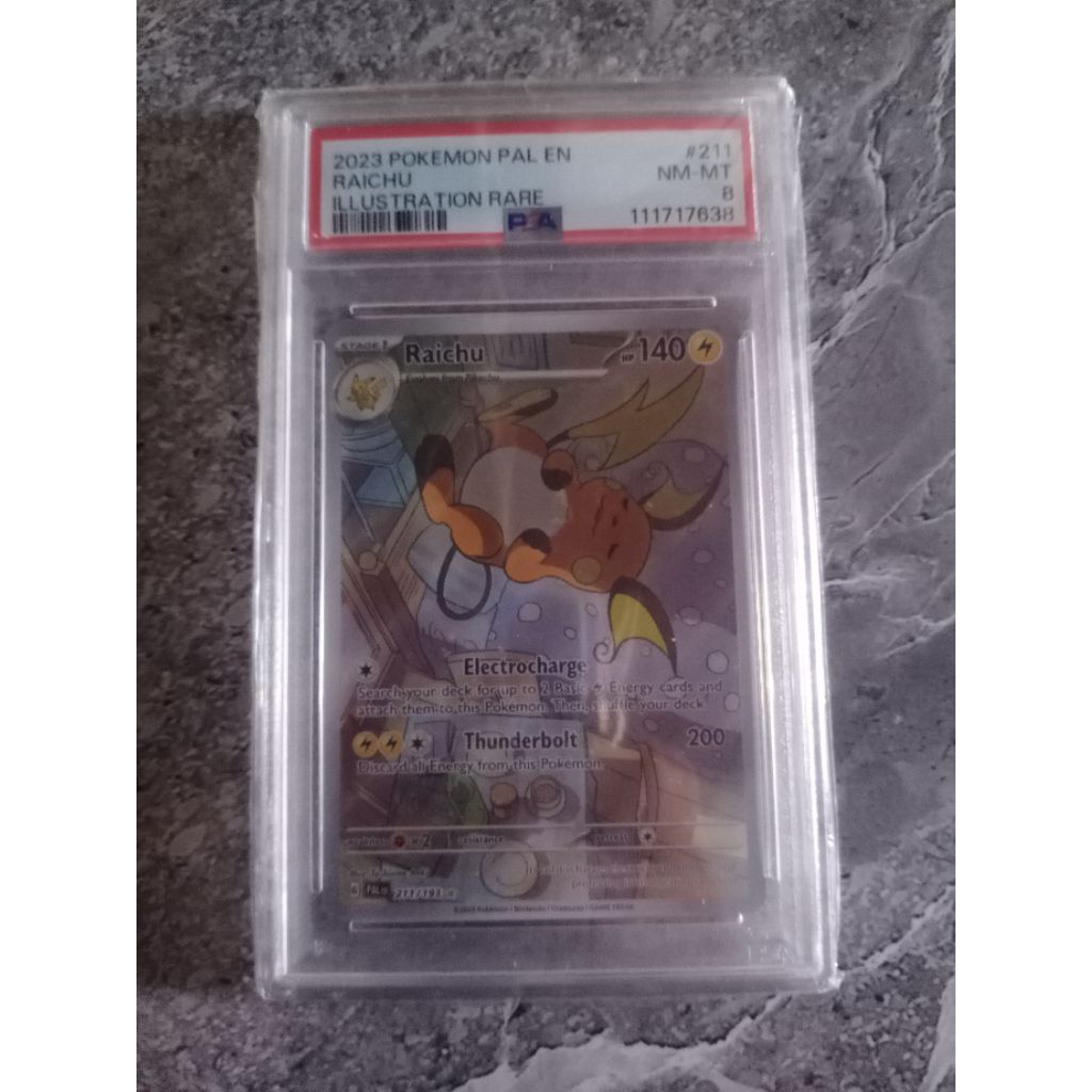 SLAB PSA 8 KARTU POKEMON RAICHU EN #211