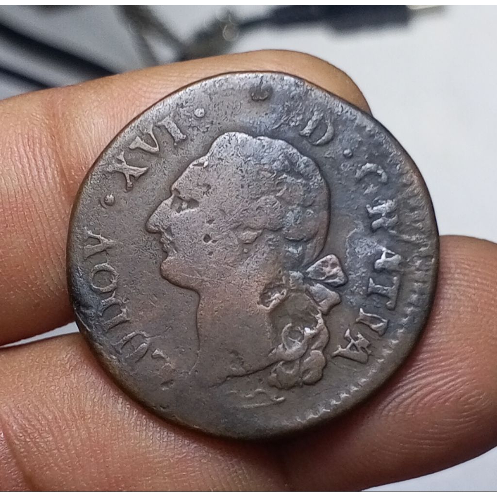 Koin Perancis 1 Sol Louis XVI 1782
