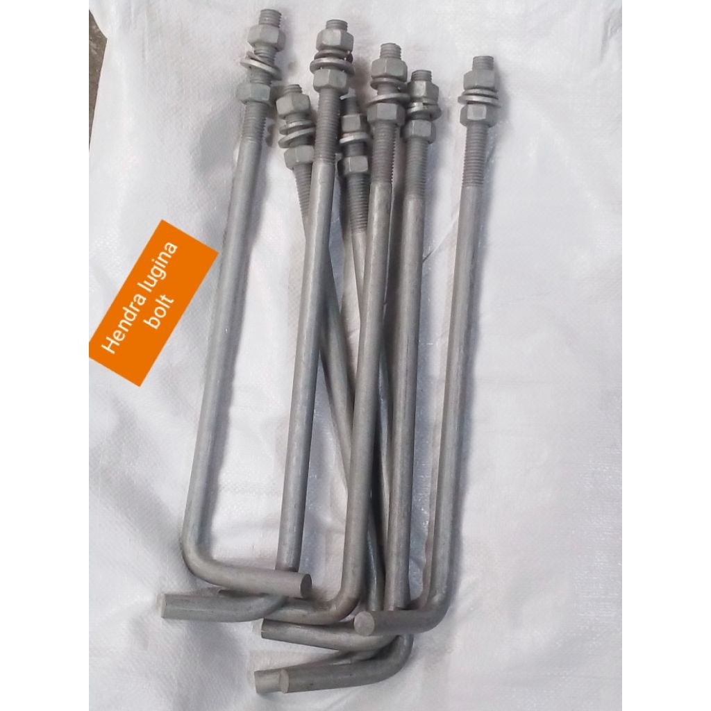 angkur hdg m16x400 angkur L galvanis hotdip mur kunci 24