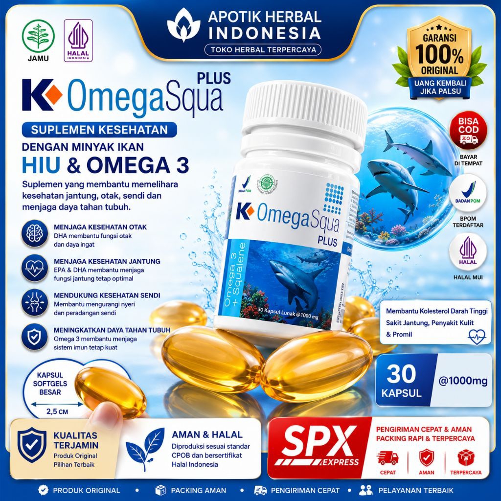 K Link Omega Squa Plus - Klink Omega Squa Plus Minyak Ikan Omega 3 - K Omega Squa Plus
