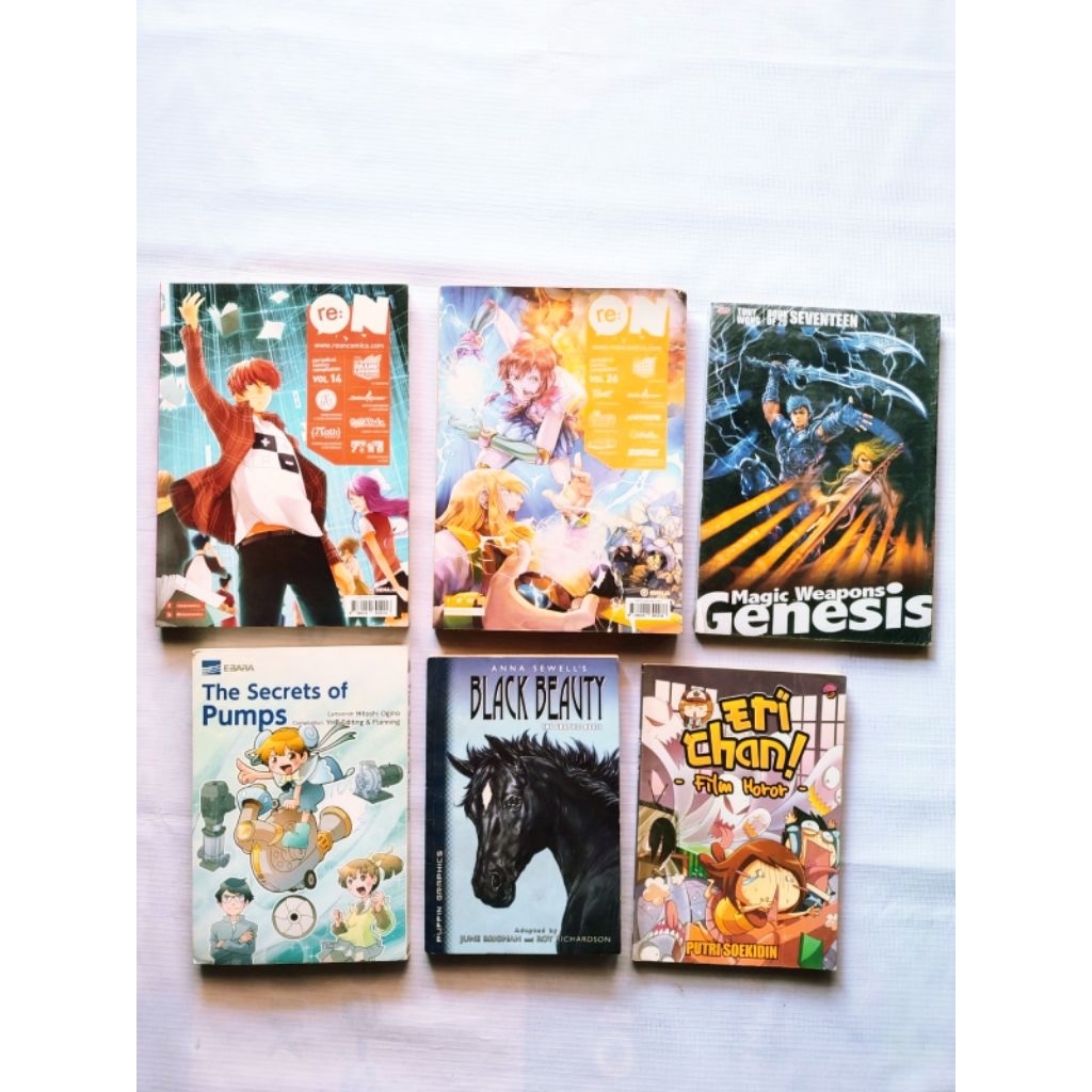 Buku Komik Remaja, RE:ON, MAGIC WEAPON GENESIS, THE SECRET OF PUMPS, BLACK BEAUTY, Eri Chan, 5 MENIT