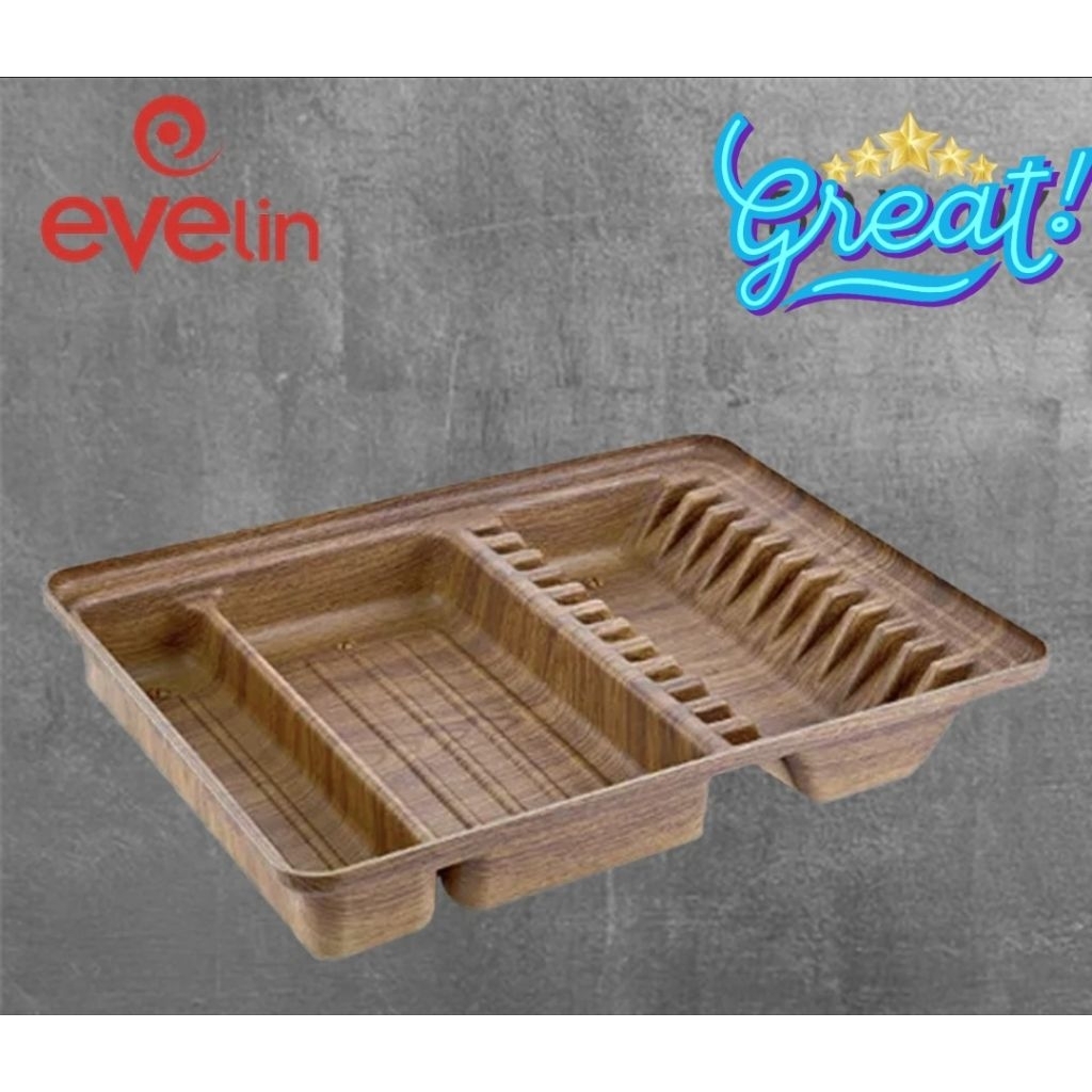 Original Evelin Large Dish Drainer Made in Turkey Ace Hardware Krischef Rak Piring Motif Kayu dari T