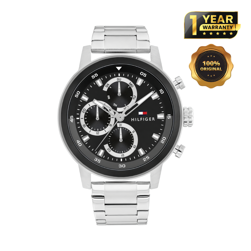Tommy Hilfiger Rocky Stainless Steel Black Dial Multi-function Men's Watch - 1792181