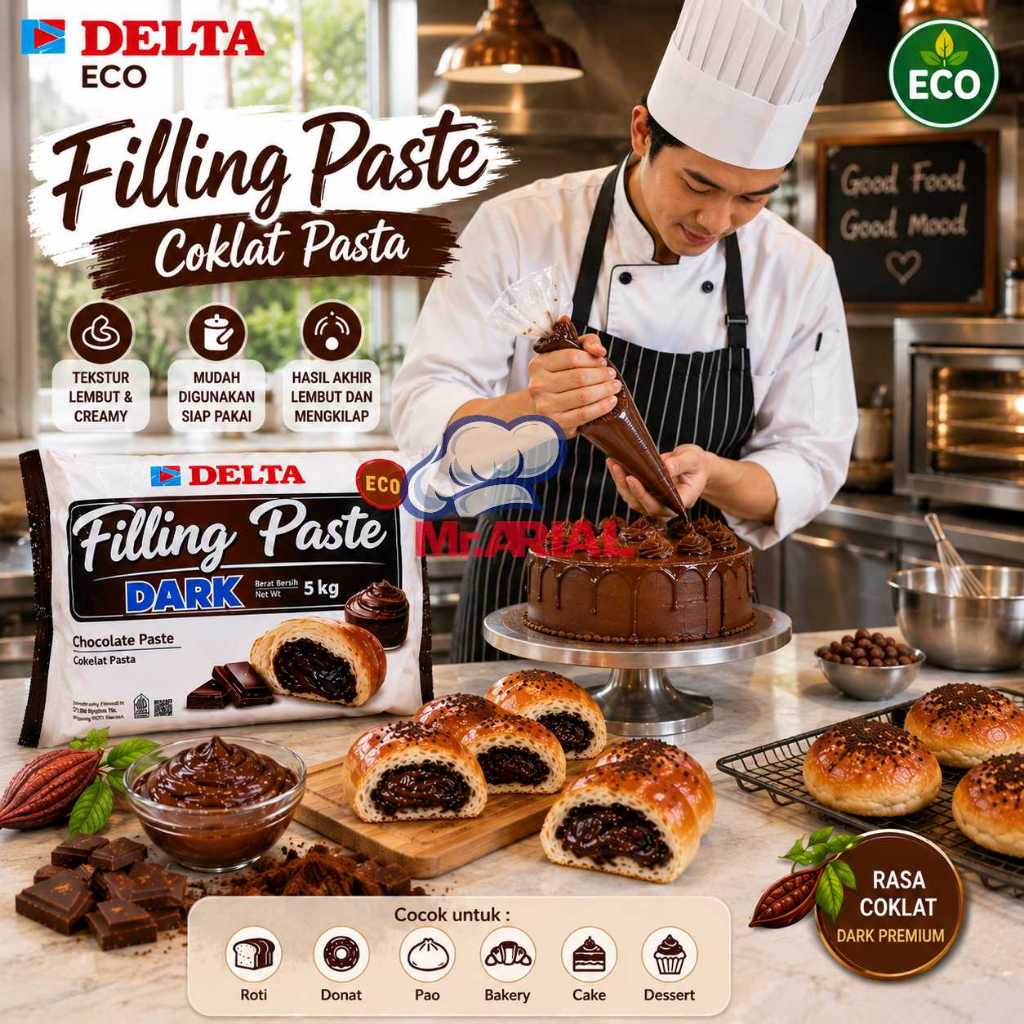 Delta Eco ChefMate Filling Coklat Pasta Cokelat Isian Roti Manis Lumer Tahan Panggang 5kg