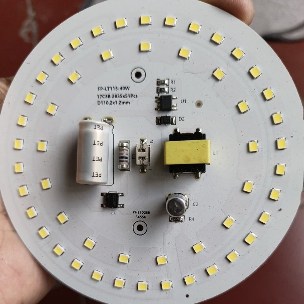 ‎Modul PCB lampu LED AC dob eco super 40 watt 9 volt PRAKTIS TANPA SOLDER DM110.2mm/ pcb led 40w 9v/