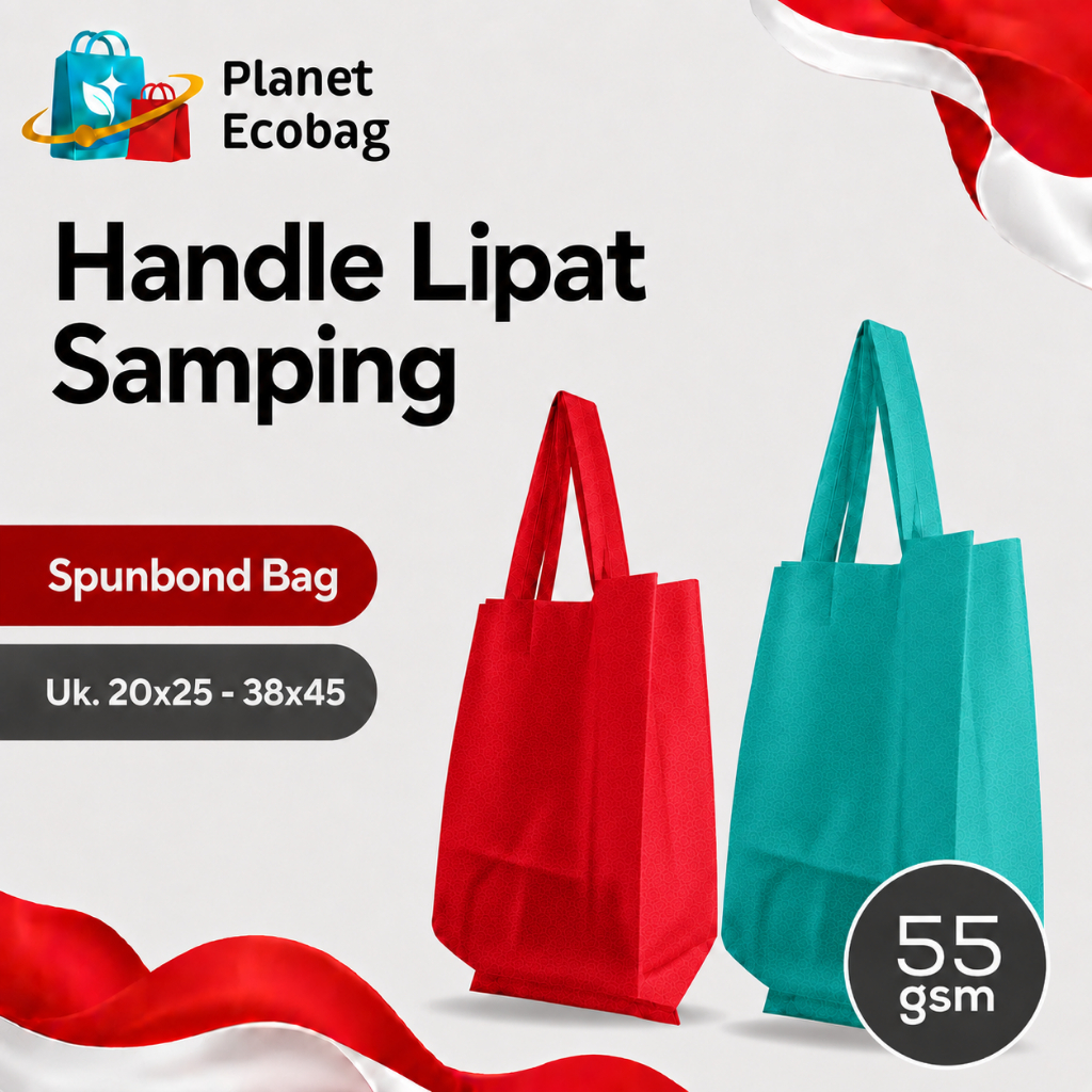 HLS SUPER ECO Tas Spunbond Goodie Bag Laken Handle 4 Ukuran 20x25 25x35 30x40 38x45 Tebal Polos