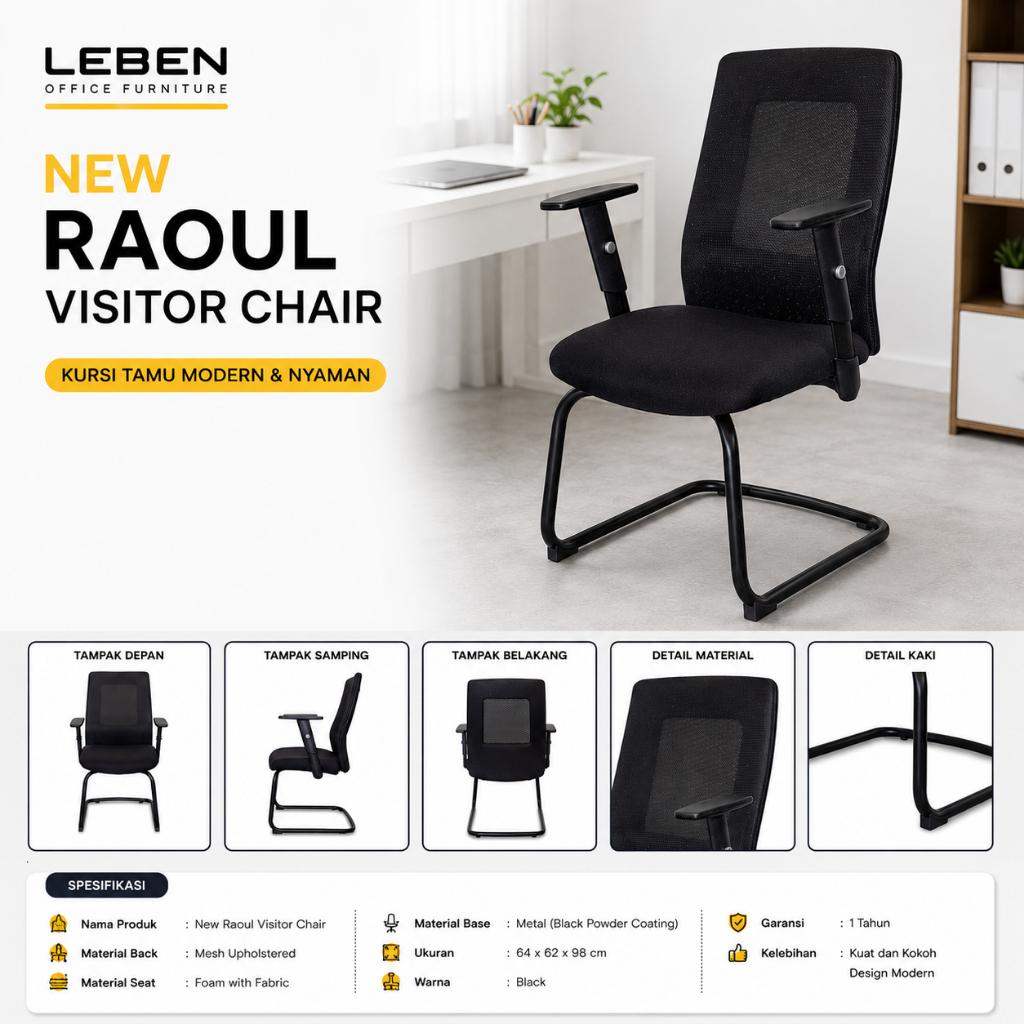 Atria Kursi Tamu Kantor Raoul Visitor Kursi Kantor Kursi Kerja