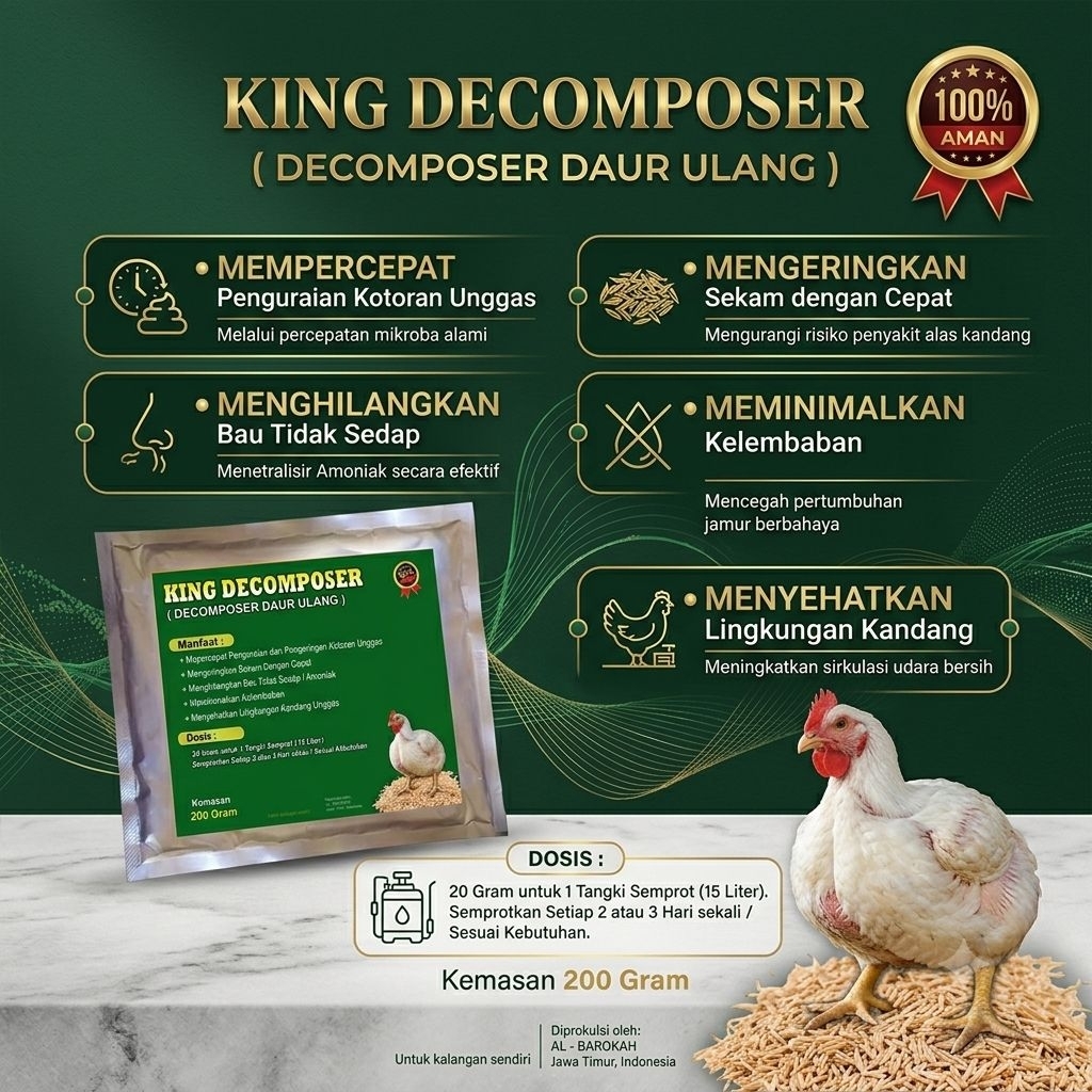 decomposer daur ulang sekam - king decomposer