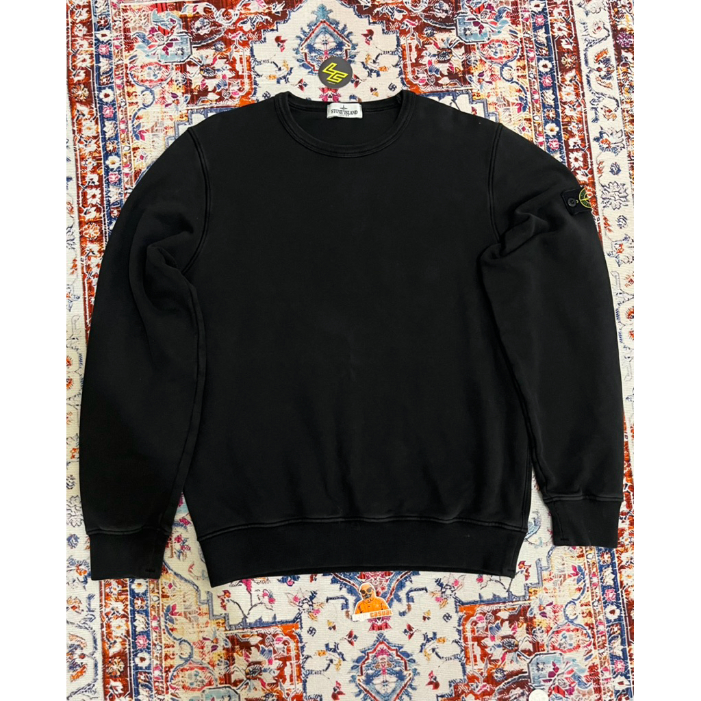 STONE ISLAND JUNIOR CREWNECK BLACK AUTHENTIC ORIGINAL CLG RFID