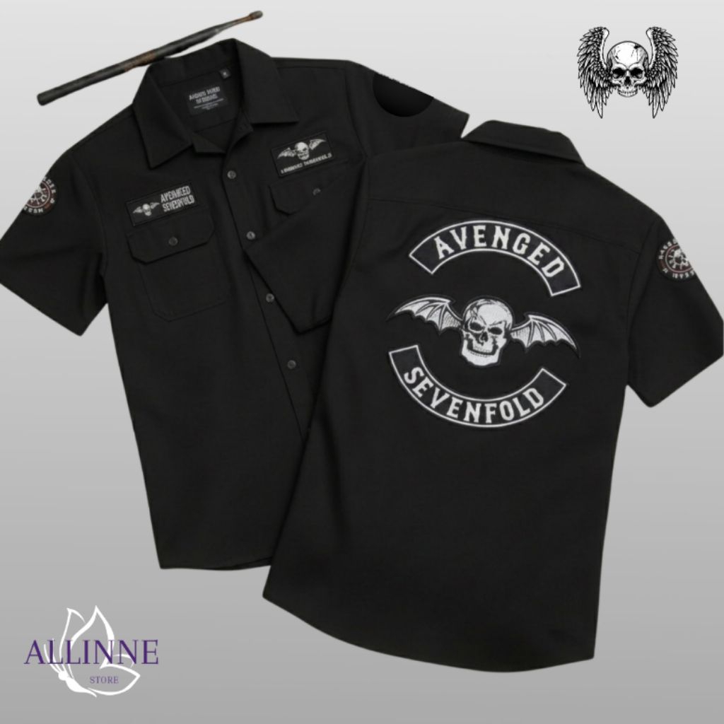 ALLINNE'S_ KEMEJA WORKSHIT SEMI PARKA PATCH EMBLEM BORDIR JUMBO PRIA/WANITA SPECIAL SIZE M - 5XL