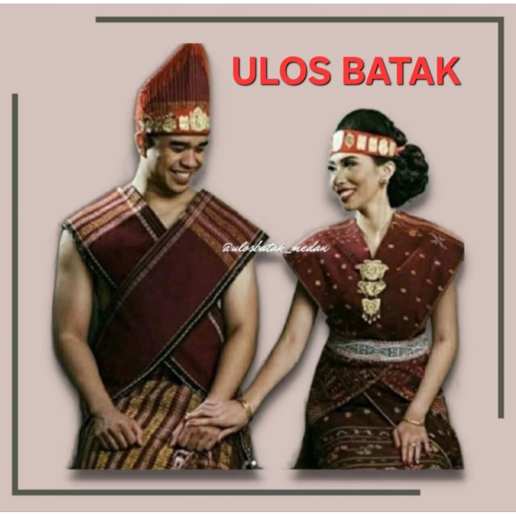 Sepasang Pakaian Baju Adat Batak Toba Dari Kain Ulos Batak