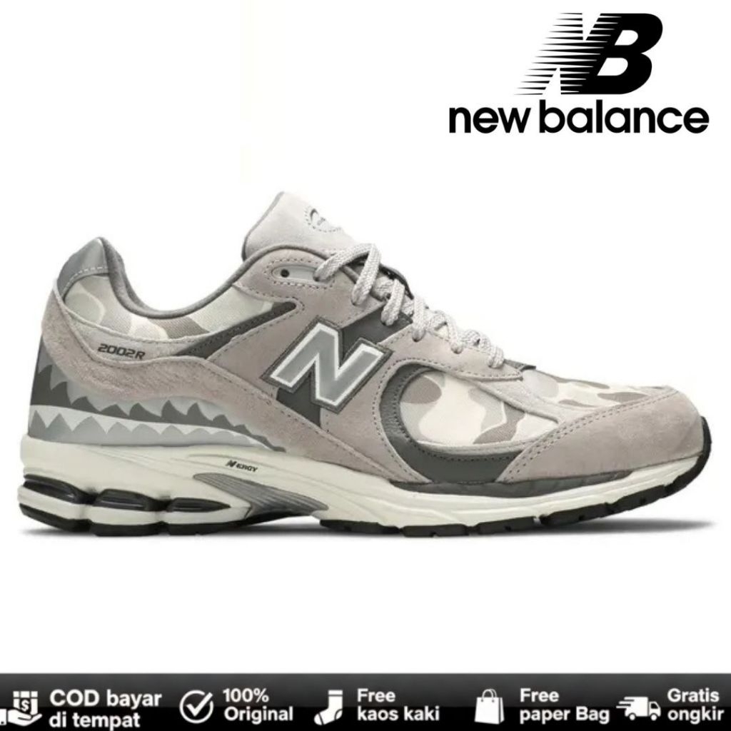 Sepatu NB BAPE x New Balance 2002R 'Apes Together Strong - Grey Camo'