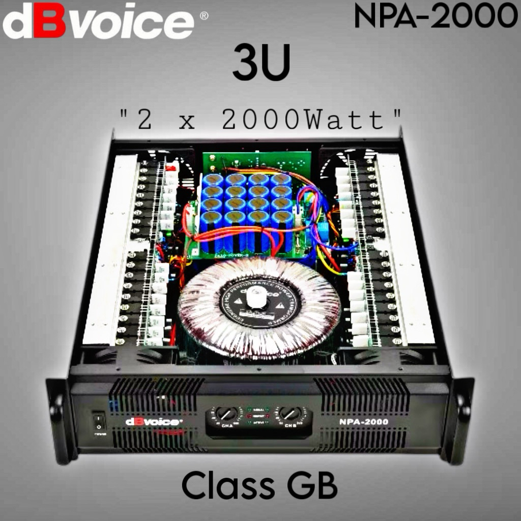 Power dB Voice NPA 2000 Original Product 2 Channel 2000Watt Class GB Amplifier dBvoice NPA2000