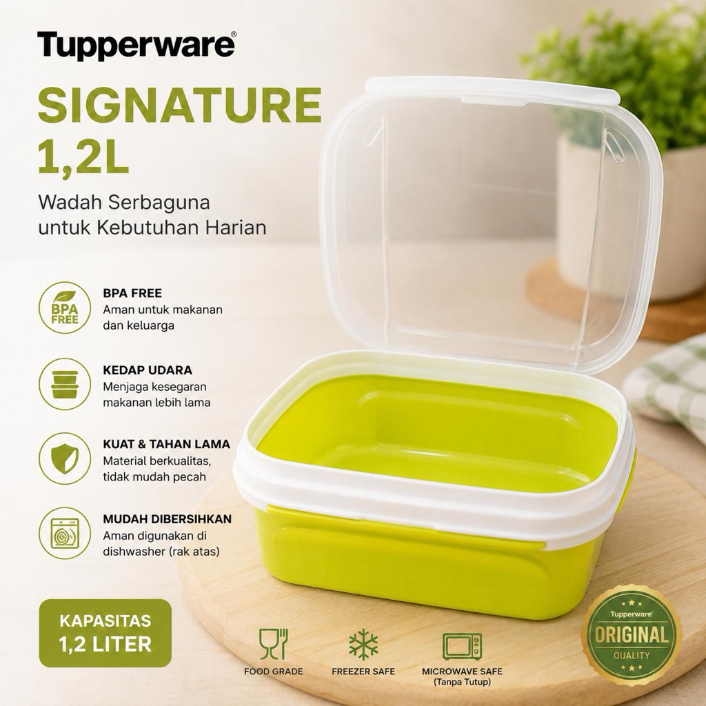 Tupperware signature 1,2L / ezy keeper warna hijau