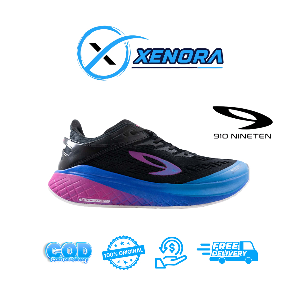 910 KANZAKI 1.0 HITAM PINK UNGU - Sepatu Lari / Kanzaki 1.0 Hitam/Pink/Ungu/Biru 910 Nineten