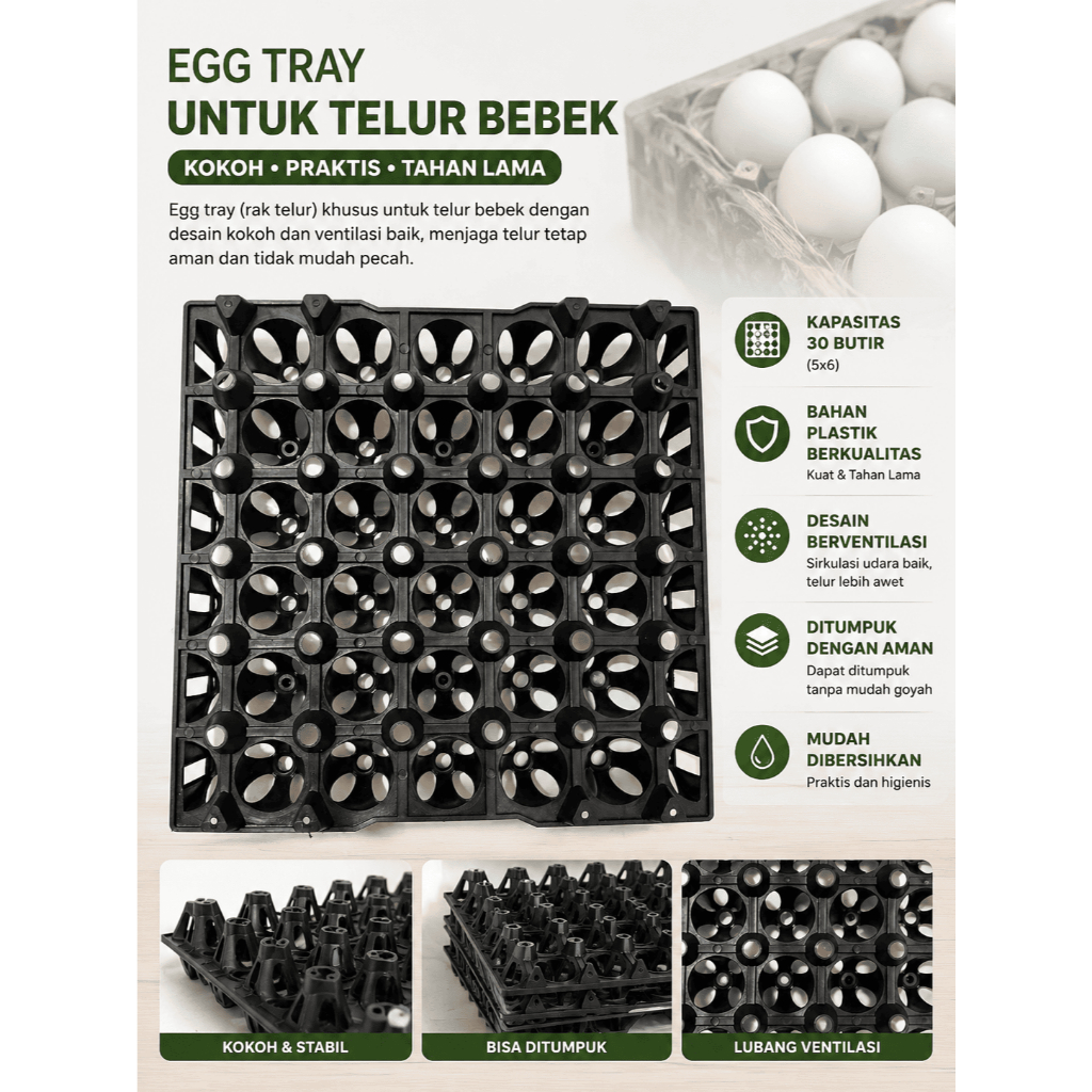EGGTRAY BEBEK HITAM UNTUK MESIN TETAS PENETAS TELUR