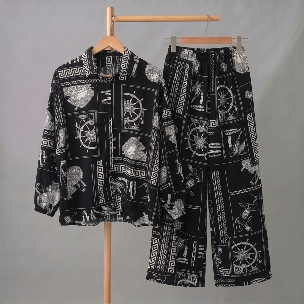 One set Rayon premium/ Baju Setelan Wanita terbaru/ setcel kemeja celana/ Setelan wanita Kekinian