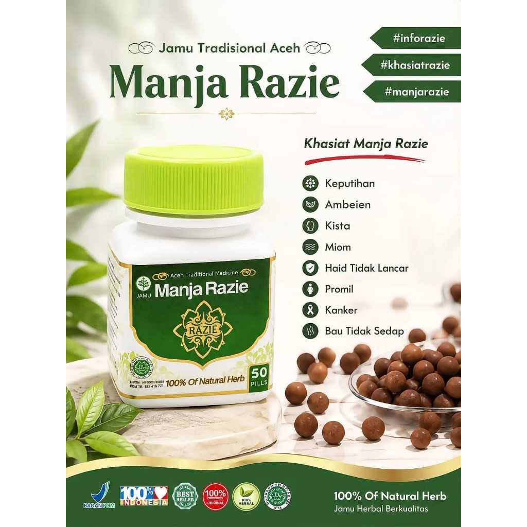 Manja Razie Manjakani Razie Aceh Original Isi 20butir+bonus10butir