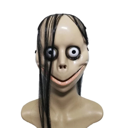 Topeng Momo Seram Topeng Cosplay Hantu Jepang Momo Seram Topeng Prank Hallowen Hantu Jepang Momo Ser