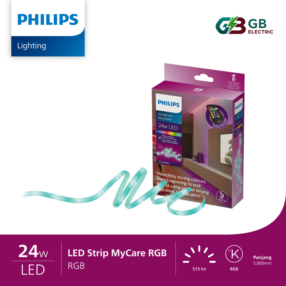 Lampu Strip Philips Warna Warni 5M 10M 15M 24W Plus REMOTE Control