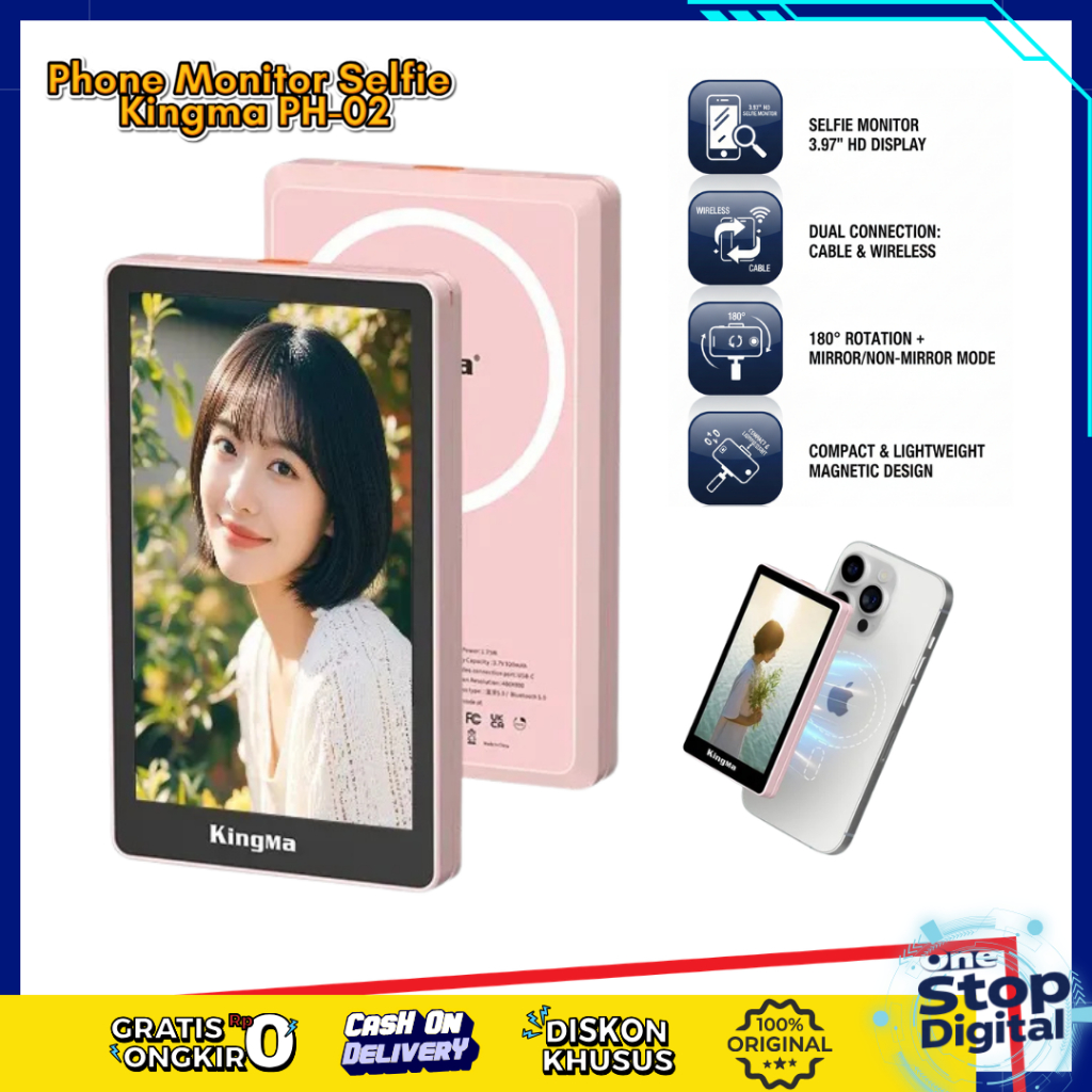 KingMa VL-PH01 / VL-PH02 Max Selfie Monitor Screen Magnetic Vlog Wireless Bluetooth Remote