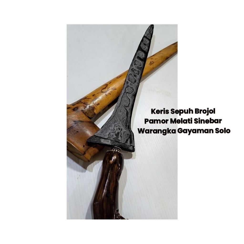Keris Sepuh Brojol Pamor Melati Sinebar Tangguh Sepuh Warangka Gayaman Solo Kayu Timoho I Keris Sepu