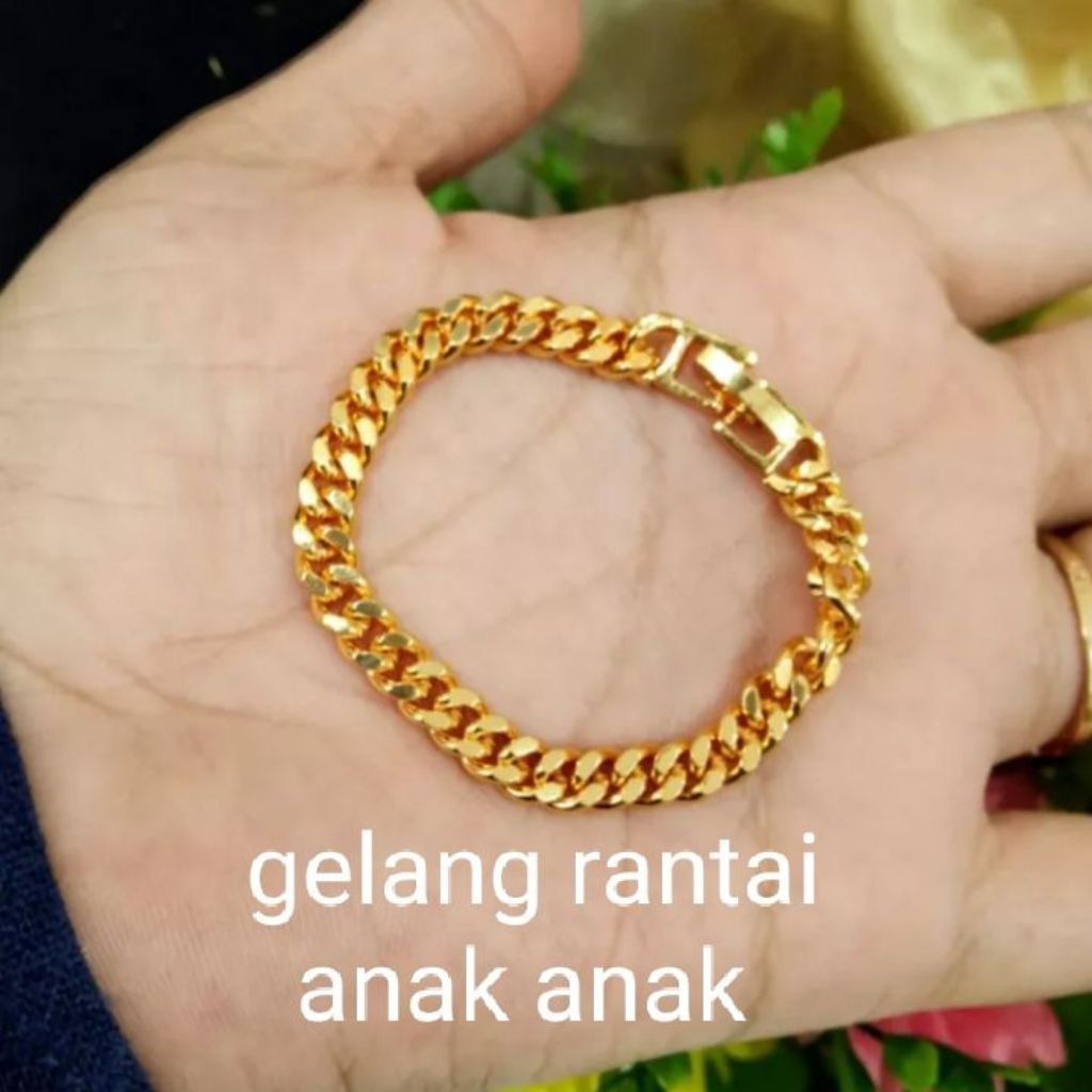 [1] SGV gelang emas anak rantai holo titanium
