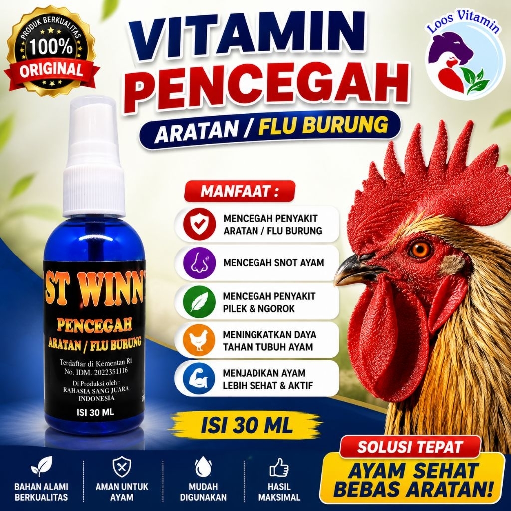 BW Pencegah Aratan Spray isi 100 mil Obat Pencegahan Penyakit Aratan & Flu Burung Pada Ayam