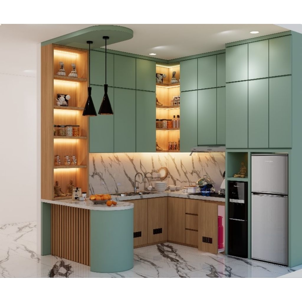 kitchen set minimalis - kitchen set hpl - kitchen set custom - lemari dapur