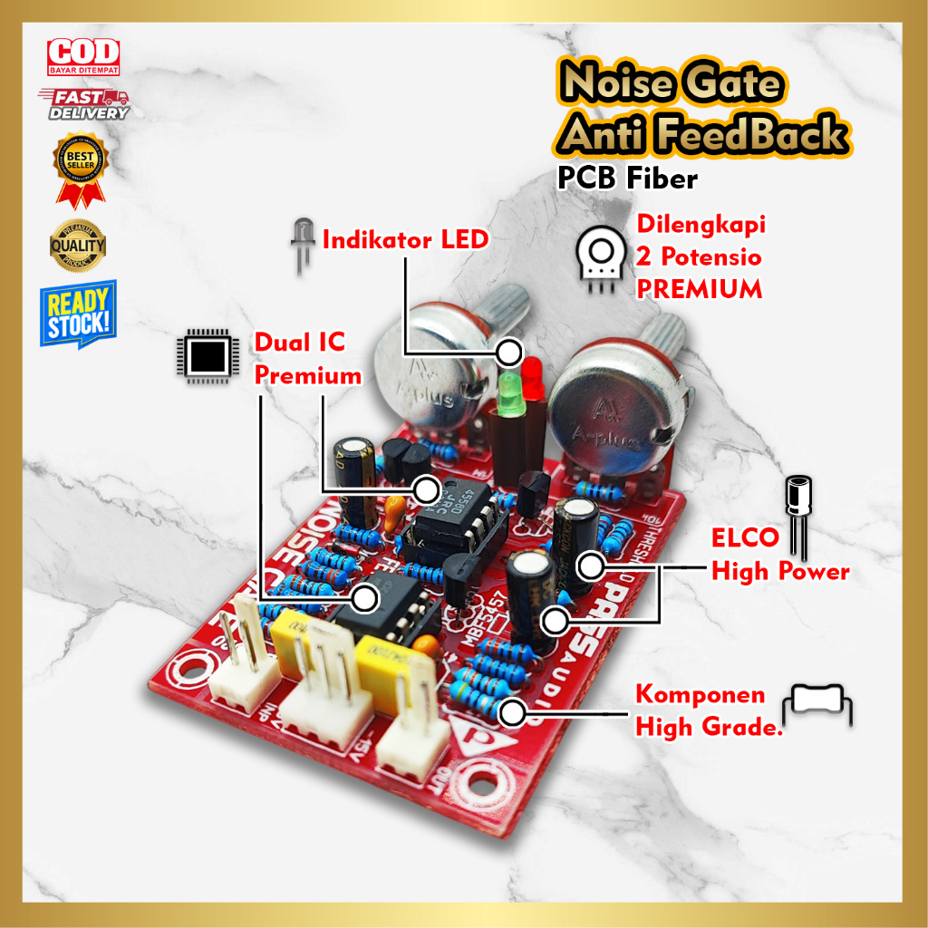 Noise Gate Anti feedback PCB Fiber penghilang Noise MIC